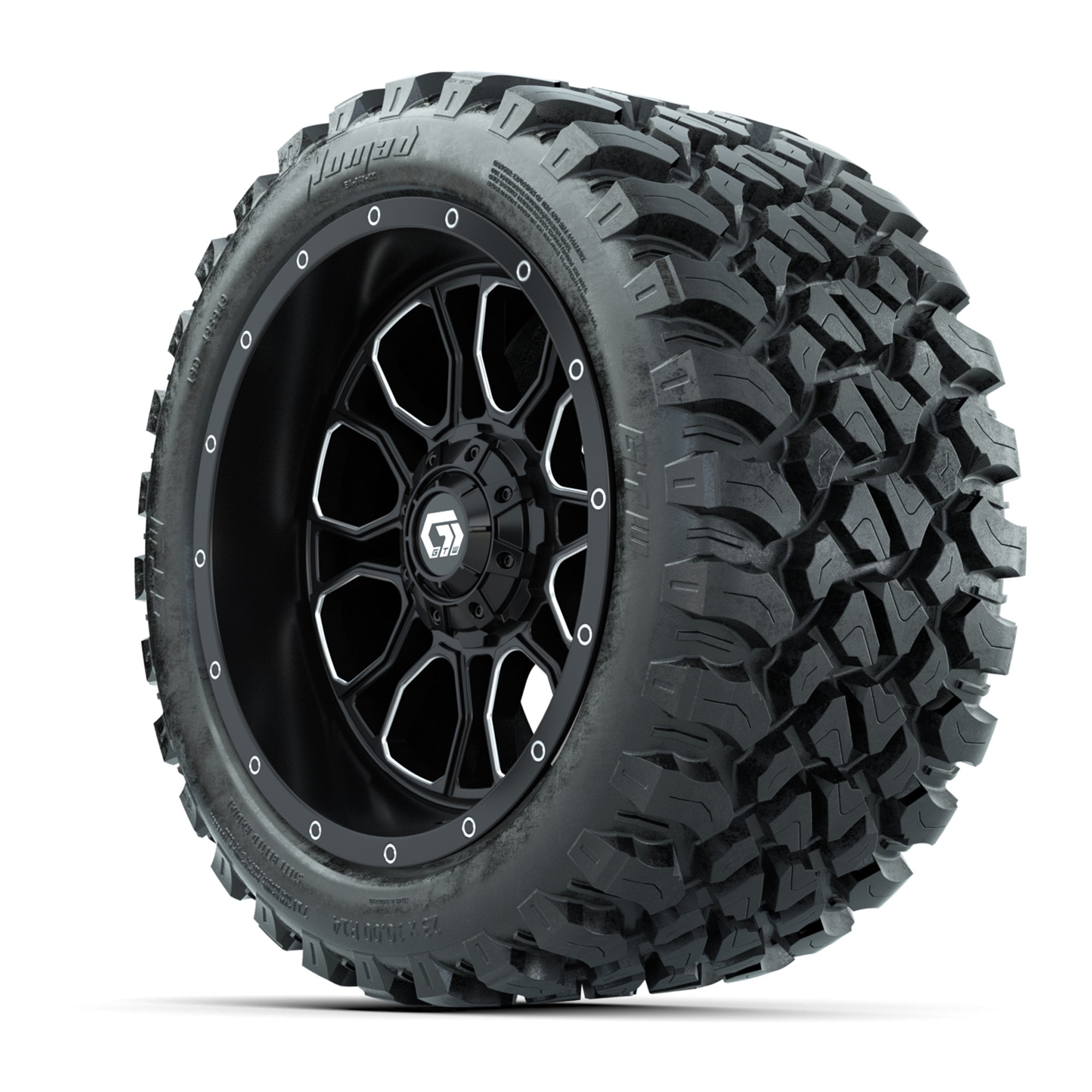 Set of (4) 14 in GTW® Volt Machined &amp; Black Wheels with  - 3/4 view
