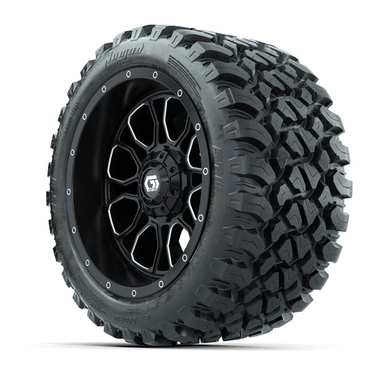 Set of (4) 14 in GTW® Volt Machined &amp; Black Wheels with  - 3/4 view