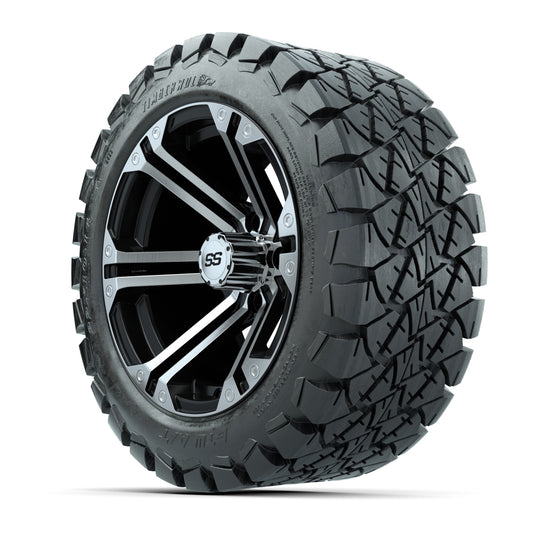 GTW Specter Black and Machined Wheels with 22in Timberwolf M - 3/4 view