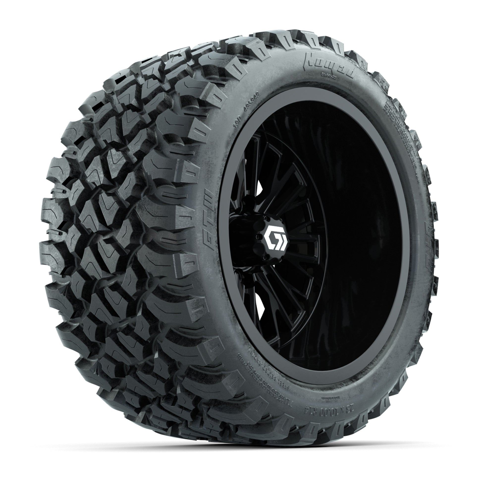 GTW Viper Gloss Black 14 in Wheels with 23X10-R14 Nomad Steel Belt Radial All-Terrain Tires – Full Set