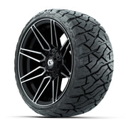 GTW Stealth Gloss Black/Machined 14 in Wheels with 205/35-R1 - 3/4 view