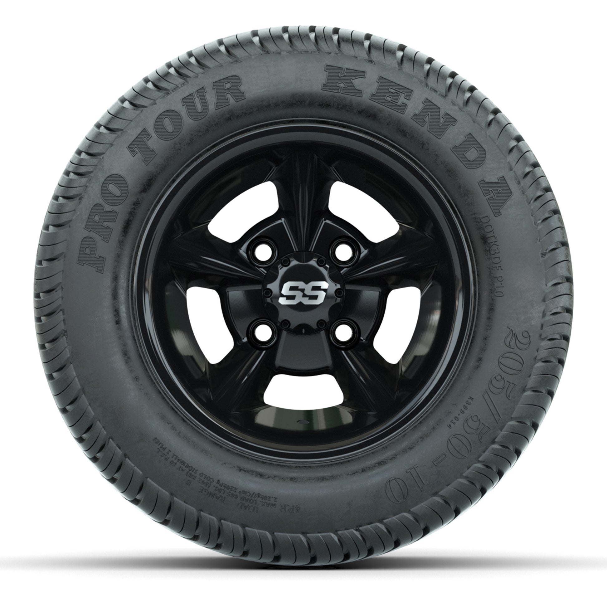 GTW Godfather Black 10 in Wheels with 205/50-10 Kenda Pro Tour Street Tires – Full Set