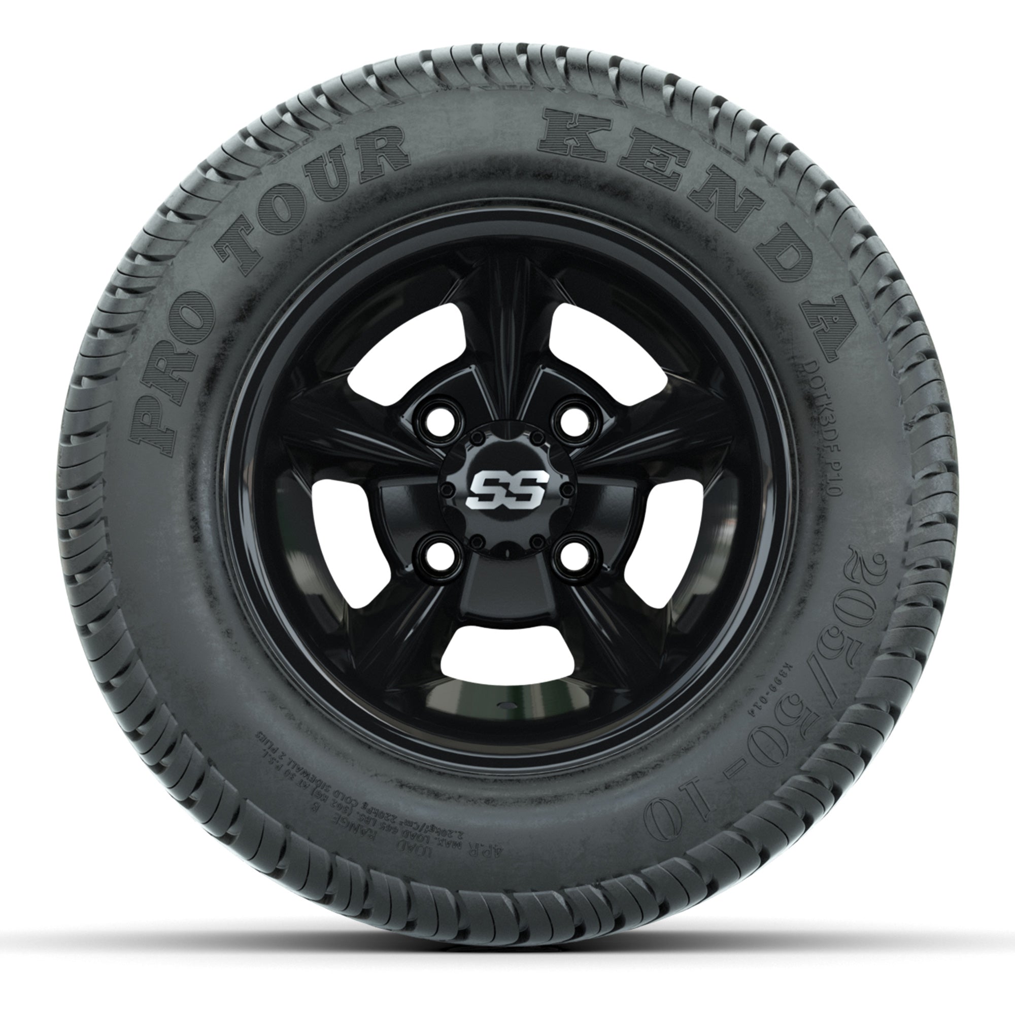 GTW Godfather Black 10 in Wheels with 205/50-10 Kenda Pro Tour Street Tires – Full Set