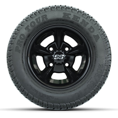 GTW Godfather Black 10 in Wheels with 205/50-10 Kenda Pro Tour Street Tires – Full Set