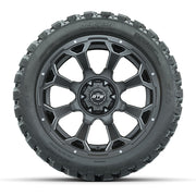 Set of (4) 14 in GTW Raven Wheels with 23x10-14 GTW Nomad Al - front view