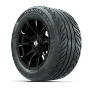 GTW® Diablo Gloss Black/Machined 14 in Wheels with 255/45-R1 - 3/4 view