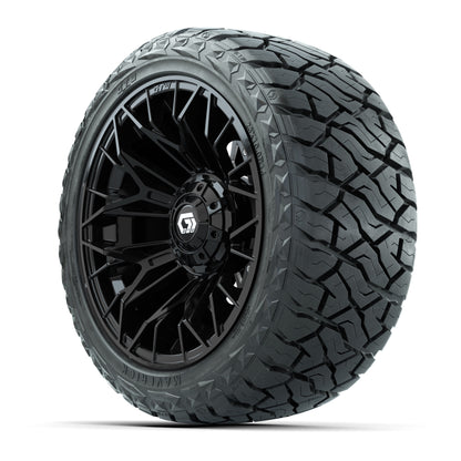 GTW Stellar Matte Black 14 in Wheels with 23x10.00-R14 Maver - 3/4 view