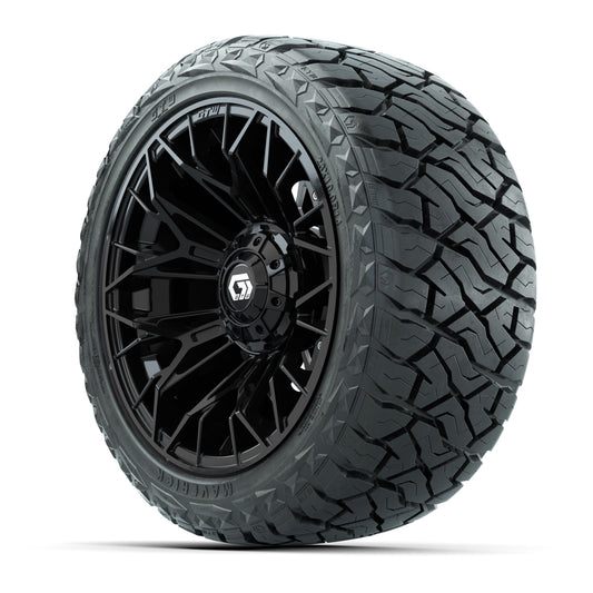 GTW Stellar Matte Black 14 in Wheels with 23x10.00-R14 Maver - 3/4 view