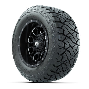 GTW Volt Black/Machined 12 in Wheels with 23x10.00-R12 Maverick All-Terrain Tires – Full Set