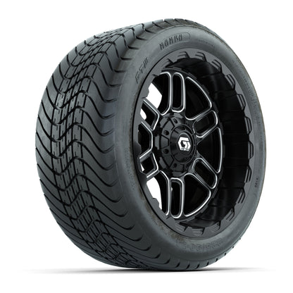 Set of (4) 14 in GTW® Titan Machined &amp; Black Wheels with 225/30-14 Mamba Street Tire