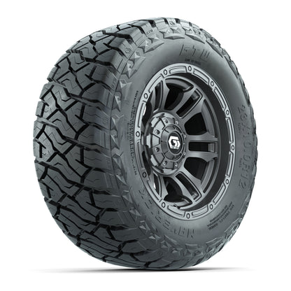 GTW Shogun Gloss Gunmetal 12 in Wheels with 23x10.00-R12 Maverick All-Terrain Tires – Full Set
