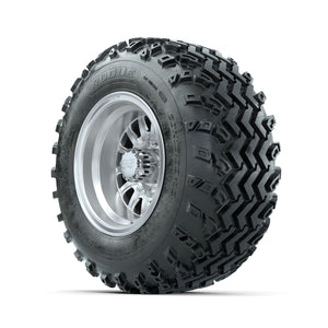 GTW Medusa Machined/Silver 10 in Wheels with 20x10.00-10 Rogue All Terrain Tires – Full Set