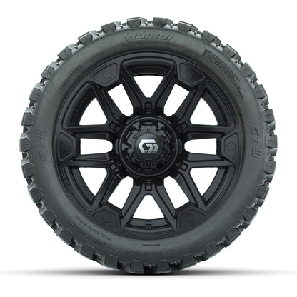 GTW® Graffiti Gloss Black 14 in Wheels with 23X10-R14 Nomad  - front view