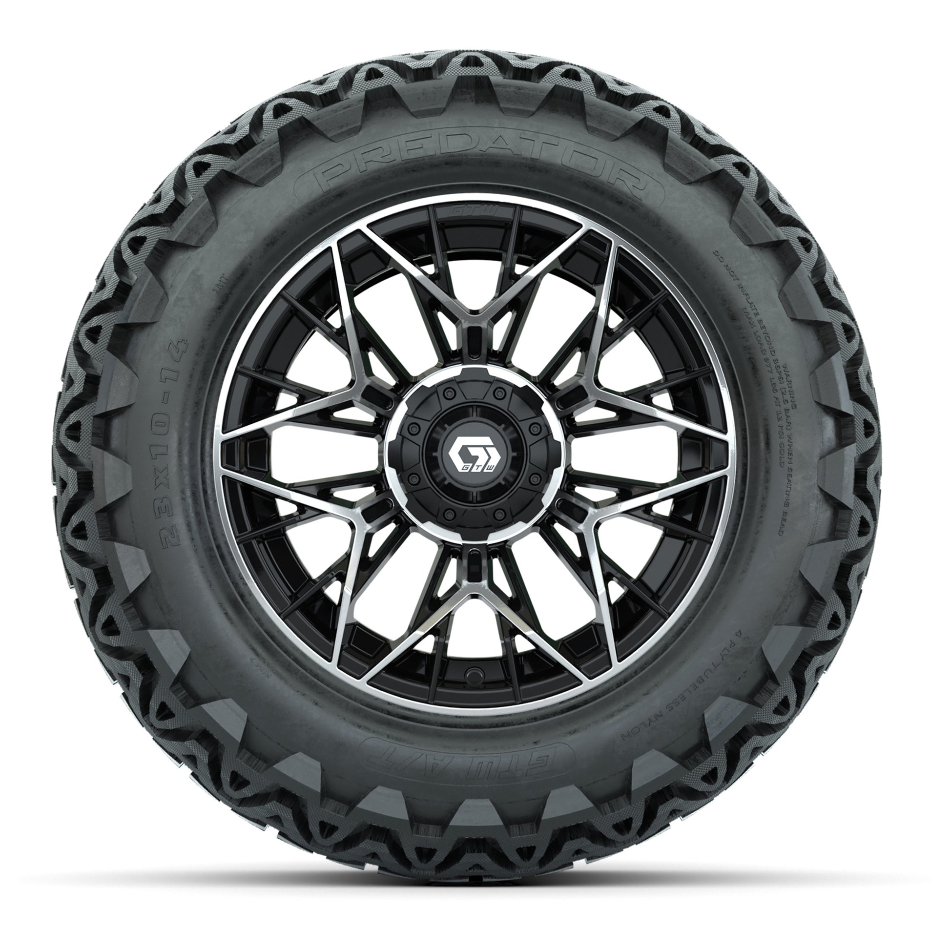 Set of (4) 14 in GTW® Stellar Machined &amp; Black Wheels wi - front view