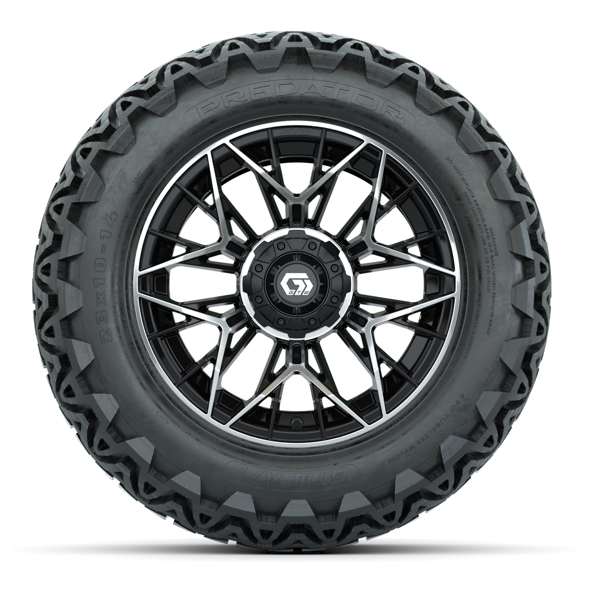 Set of (4) 14 in GTW® Stellar Machined &amp; Black Wheels wi - 3/4 view