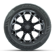 Set of (4) 14 in GTW Raven Wheels with 255/45-R14 Fusion GTR - front view
