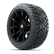 GTW Diablo Gloss Black/Machined 14 in Wheels with 23x10.00-R - 3/4 view