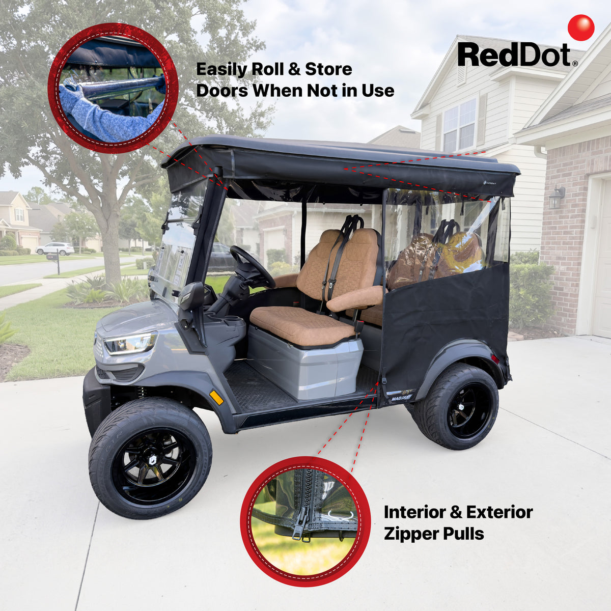 RedDot Black/Red Panther Single Track Enclosure for MadJax® Ascent with 4-Forward Facing Seats