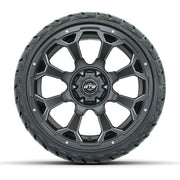 GTW® Raven Matte Gray/Ball Milled 14 in Wheels with 205/35-R - front view
