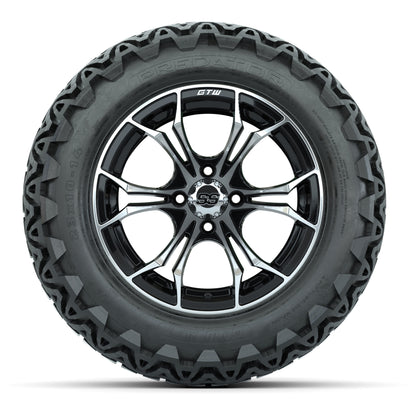 GTW Spyder Machined/Black 14 in Wheels with 23x10-14 GTW Pre - front view