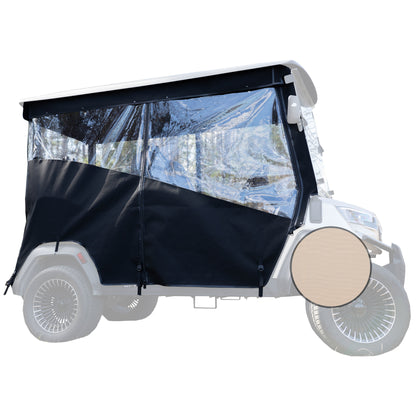 RedDot 4-Forward Seating with OEM Top 3-Sided Track Style Linen Enclosure for ICON & Epic E40FX Golf Carts