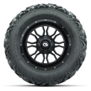 GTW Volt Black/Machined 14 in Wheels with 25x10-14 Barrage M - front view