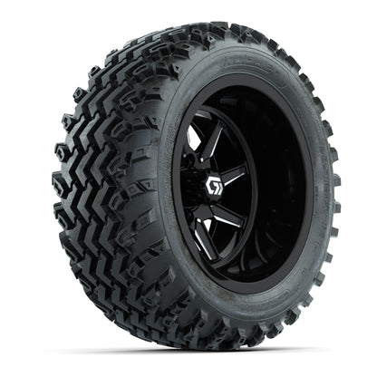 GTW Reaper Black/Machined 14 in Wheels with 23X10-R14 Rogue All-Terrain Tires – Full Set