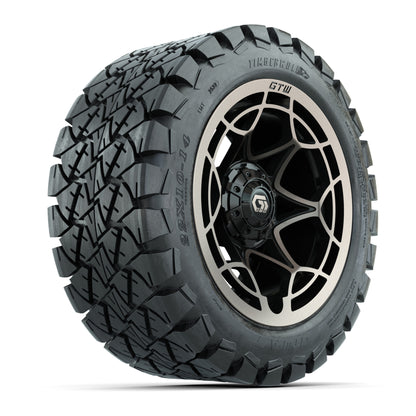 GTW® Nexus Gloss Black/Bronze 14 in Wheels with 22x10-14 Timberwolf All-Terrain Tires – Full Set