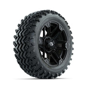 GTW® Graffiti Gloss Black 14 in Wheels with 23X10.00-14 Rogue All-Terrain Tires – Full Set