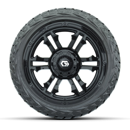GTW Shogun Gloss Black 14 in Wheels with 23x10.00-R14 Maveri - front view