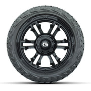 GTW Shogun Gloss Black 14 in Wheels with 23x10.00-R14 Maveri - front view