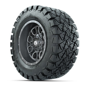 GTW® Volt Gunmetal 12 in Wheels with 22X10-12 Timberwolf All-Terrain Tires – Full Set