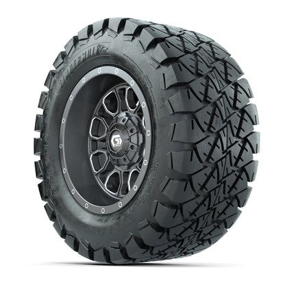 GTW® Volt Gunmetal 12 in Wheels with 22X10-12 Timberwolf All-Terrain Tires – Full Set