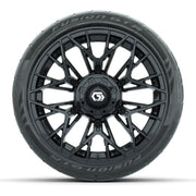 Set of (4) 15 in GTW® Stellar Black Wheels with 215/40-R15 F - front view