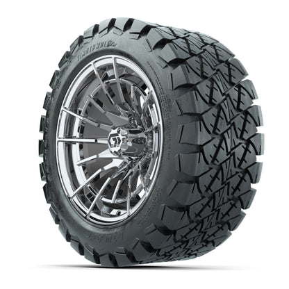 GTW® Boost Chrome 14 in Wheels with 22x10-14 Timberwolf All- - 3/4 view