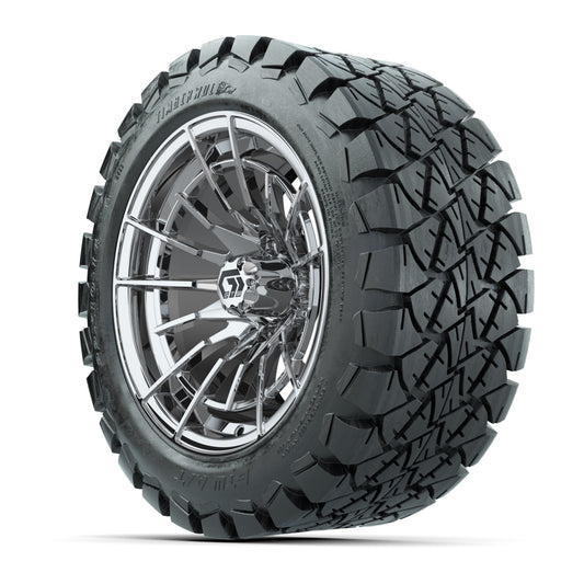 GTW® Boost Chrome 14 in Wheels with 22x10-14 Timberwolf All- - 3/4 view