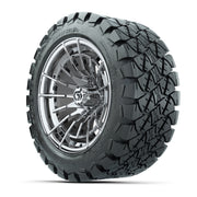 GTW® Boost Chrome 14 in Wheels with 22x10-14 Timberwolf All- - 3/4 view