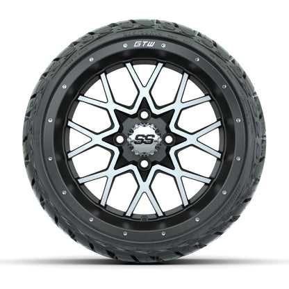 GTW® Vortex Matte Gray/Machined 14 in Wheels with 205/35-R14 - front view