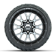 GTW® Vortex Matte Gray/Machined 14 in Wheels with 205/35-R14 - front view