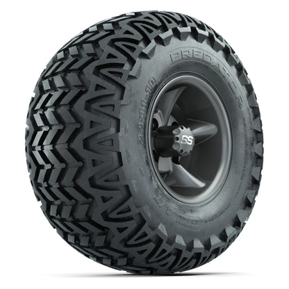 GTW Godfather Matte Gray 10 in Wheels with 22x11-10 Predator All-Terrain Tires – Full Set