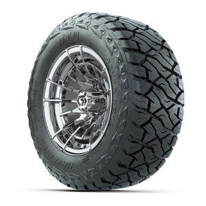 GTW Boost Chrome 12 in Wheels with 23x10.00-R12 Maverick All-Terrain Tires – Full Set