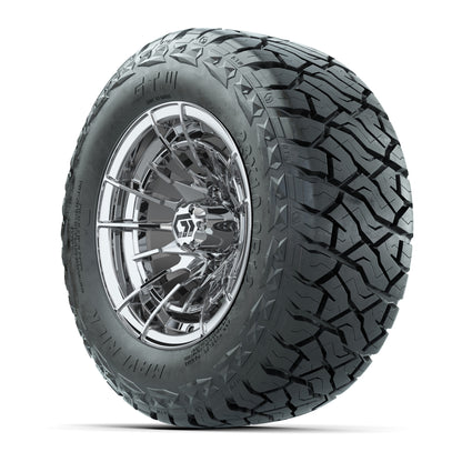 GTW Boost Chrome 12 in Wheels with 23x10.00-R12 Maverick All-Terrain Tires – Full Set