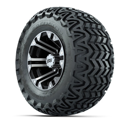 GTW Specter Black and Machined Wheels with 20in Predator A-T Tires - 10 Inch