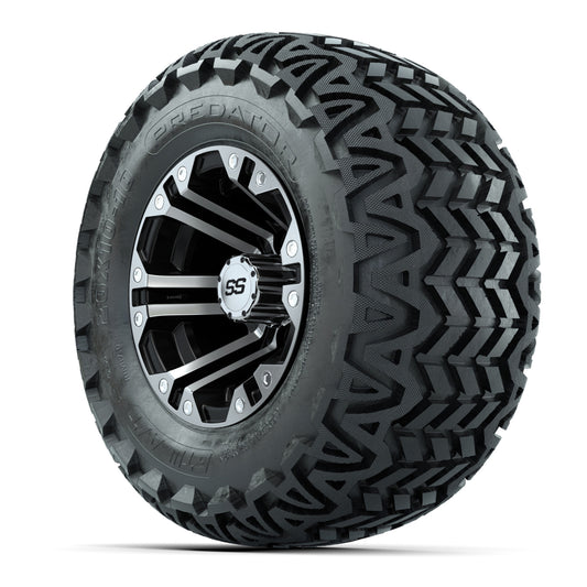 GTW Specter Black and Machined Wheels with 20in Predator A-T Tires - 10 Inch