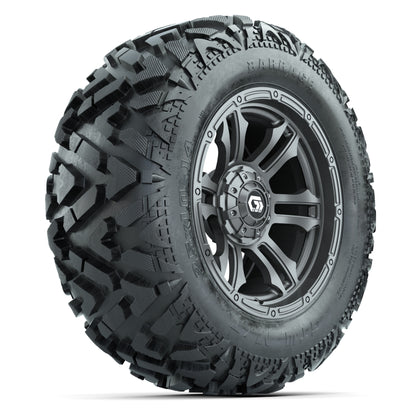 GTW Shogun Gunmetal 14 in Wheels with 25x10-14 Barrage Mud Tires – Full Set