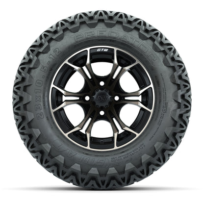 GTW® Spyder Matte Black/Bronze 12 in Wheels with 23X10.5-12 Predator All-Terrain Tires – Full Set