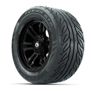 GTW® Shogun Gloss Black 14 in Wheels with 255/45-R14 Fusion  - 3/4 view