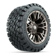 GTW® Vandal Satin Bronze/Machined 14 in Wheels with 22x10-14 Timberwolf All-Terrain Tires – Full Set