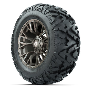 GTW Vandal Bronze/Machined 14 in Wheels with 25x10-14 Barrag - 3/4 view