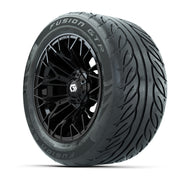 GTW® Stellar Black 14 in Wheels with 255/45-R14 Fusion GTR S - 3/4 view